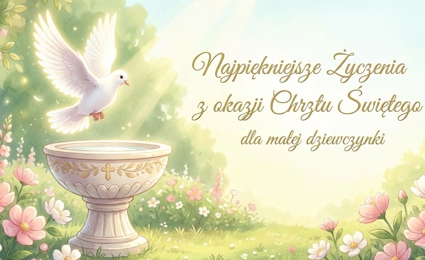 życzenia na chrzest dla małej dziewczynki