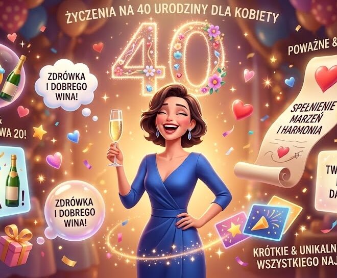 Życzenia na 40 urodziny dla kobiety