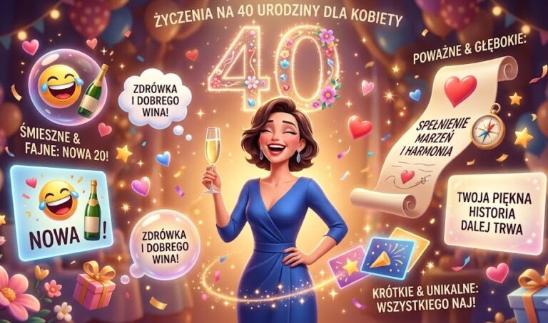 Życzenia na 40 urodziny dla kobiety