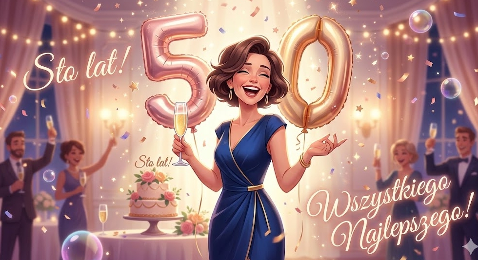Życzenia na 50 urodziny dla kobiety