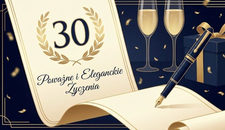 Eleganckie i poważne życzenia na 30 urodziny